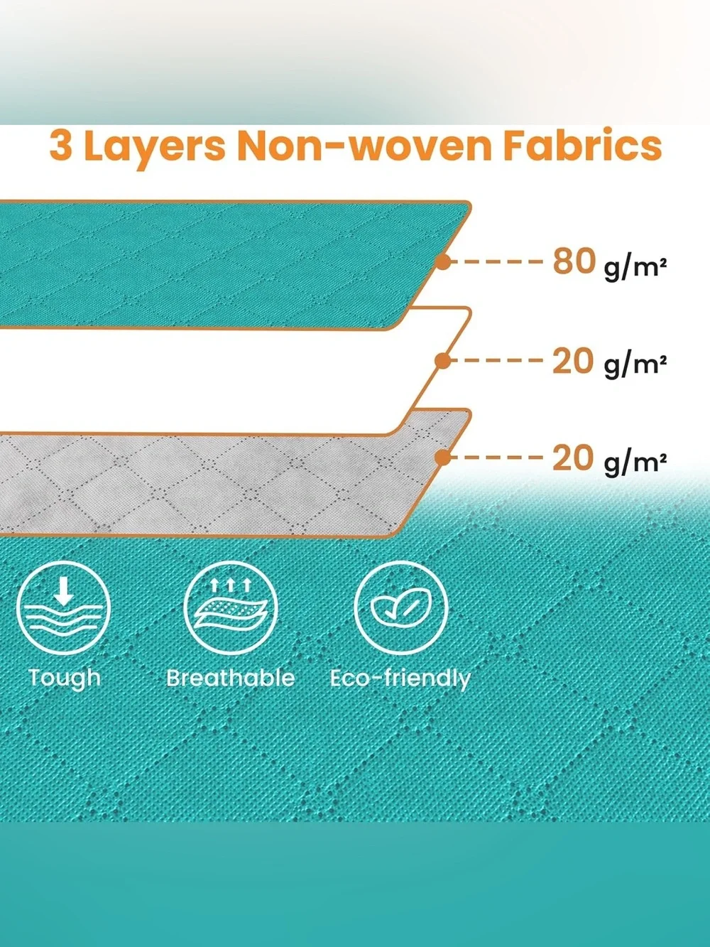 Large Turquoise Fabric Storage Bins - 4 Pack
